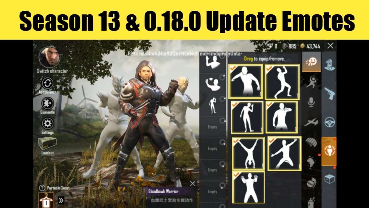 Pubg Mobile Season 13 Royale Pass Emotes | Season 13 Emotes | Miramar 2.0 Lobby | 0.18.0 Emotes