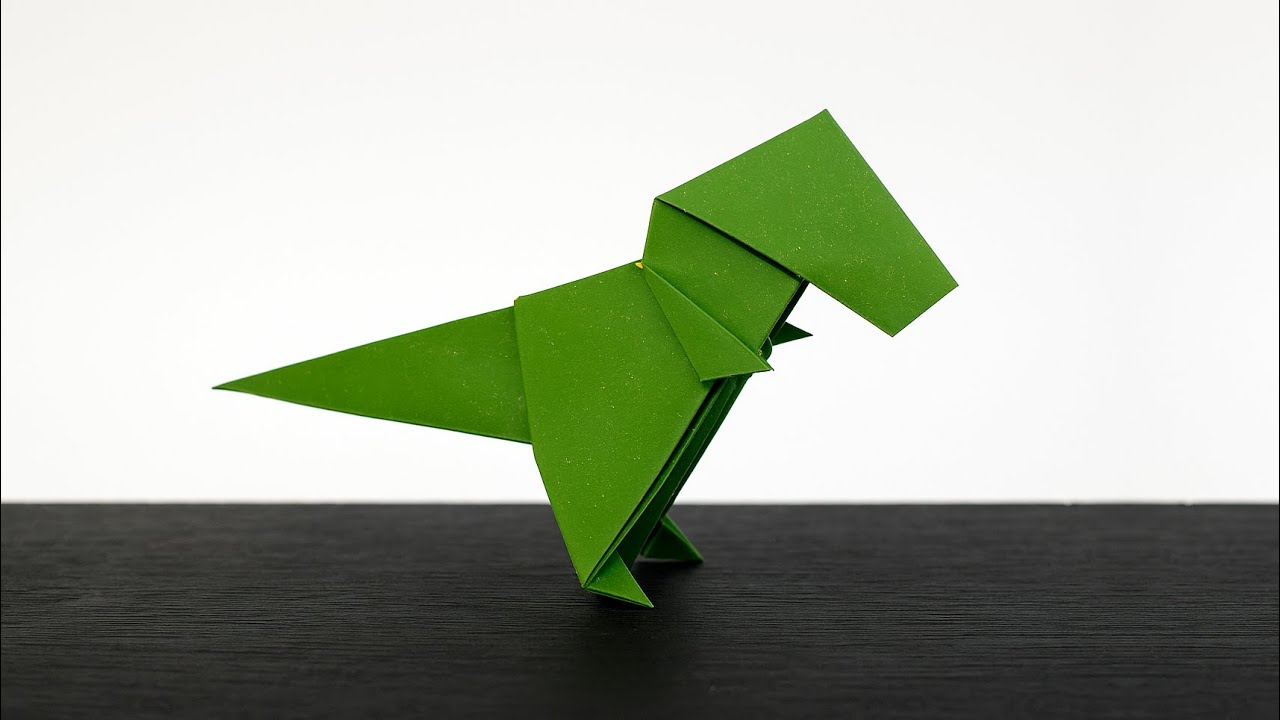 Easy Origami Dinosaur: T-Rex (Tyrannosaurus) - How to Fold