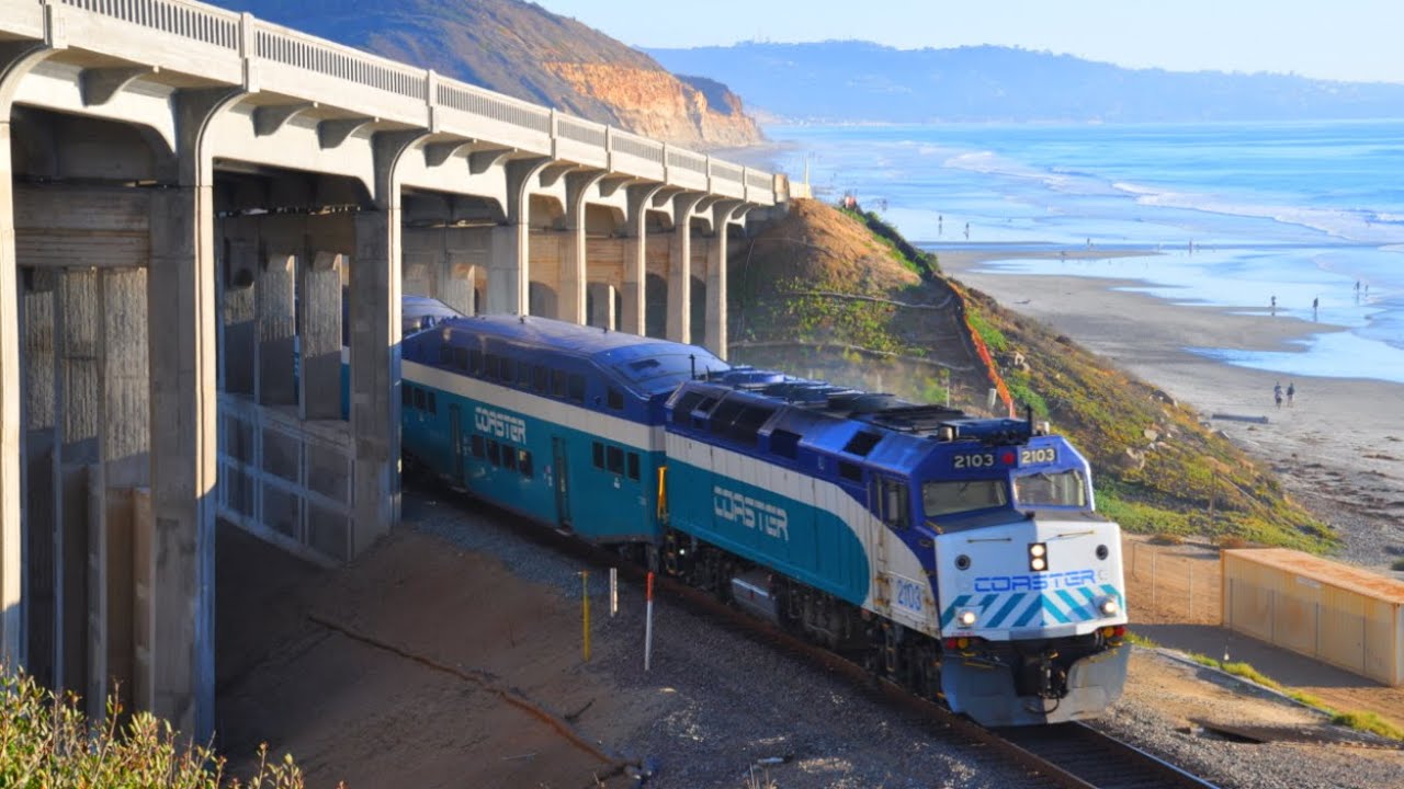 Trains Along the Pacific Ocean