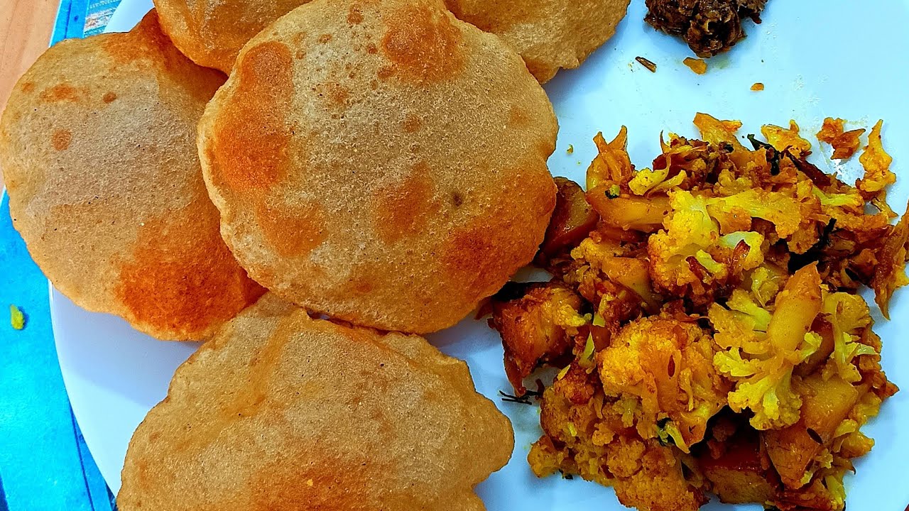 झटपट कुछ टेस्टी नाश्ता बनाना है तो बनाएं टेस्टी फूल गोभी की भुजीया और टेस्टी फुले फुले पुड़ी