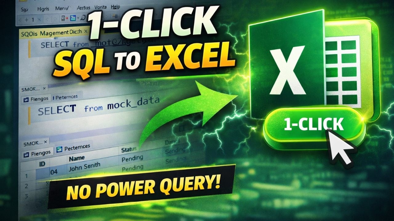 Ввод SQL-данных в Excel в реальном времени | VBA без Power Query