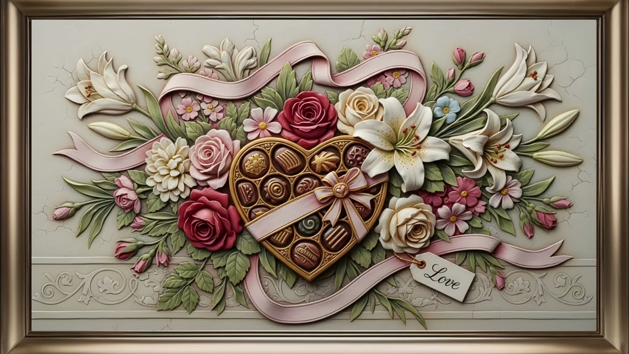 Flowers & Chocolate Frame TV Art | Valentine's Screensaver Background For Your TV🌹💝