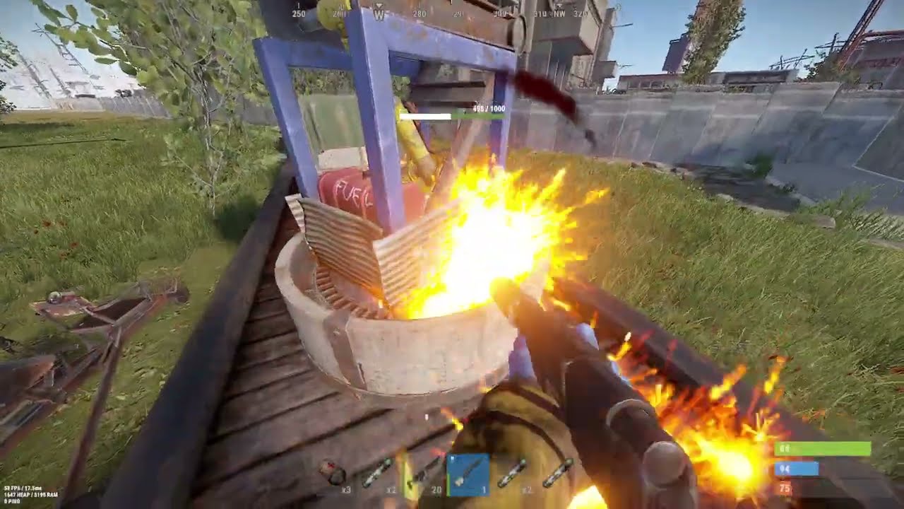 Rust - Easily loot Launch Site Elite Crates in less than 2 minutes using a Mini & ~15 incen shells