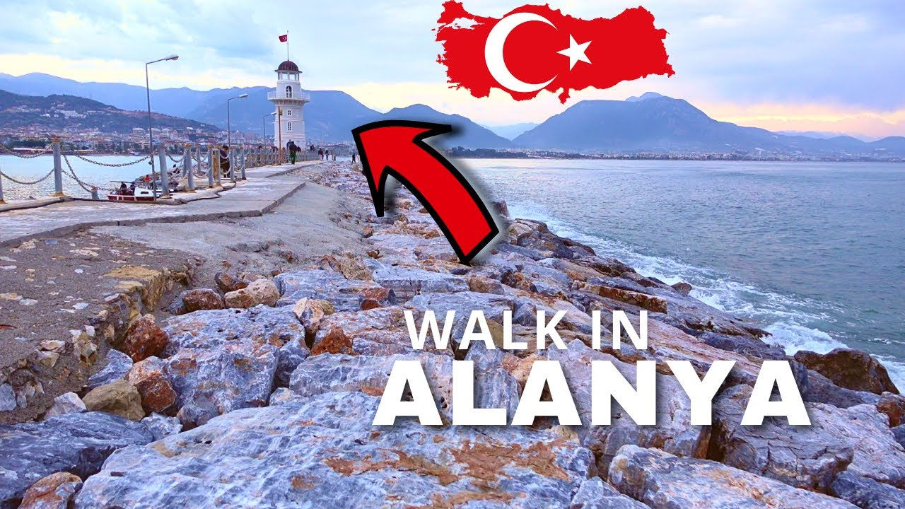 Alanya walking tour - lighthouse / cloudy, an incredible feeling sounds of the sea!