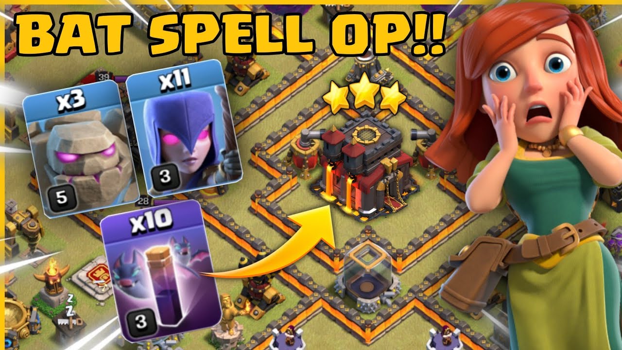 BAT SPELL OP!! TH10 GoWitch Attack Strategy With Bat Spells - Best TH10 Attack Strategy!! COC