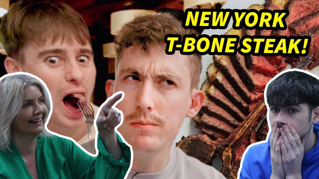 Brits try New York T-Bone steak for the first time! British Family Reacts!