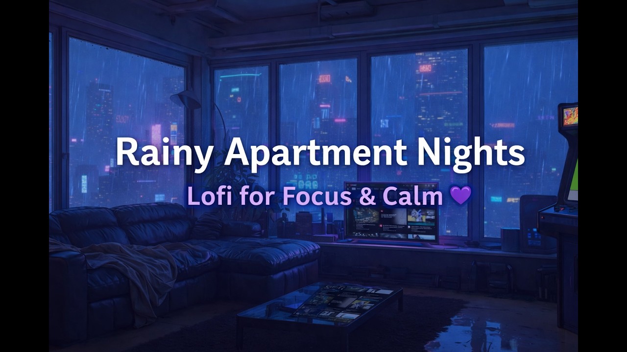Rainy Apartment Nights 🌧️🎧 | Lofi for Deep Focus & Calm 💜