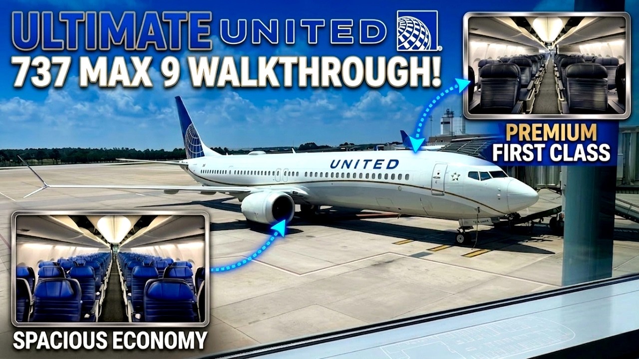 Полный обзор салона Boeing 737 MAX 9 авиакомпании United Airlines | Кабина пилотов, первый класс,...
