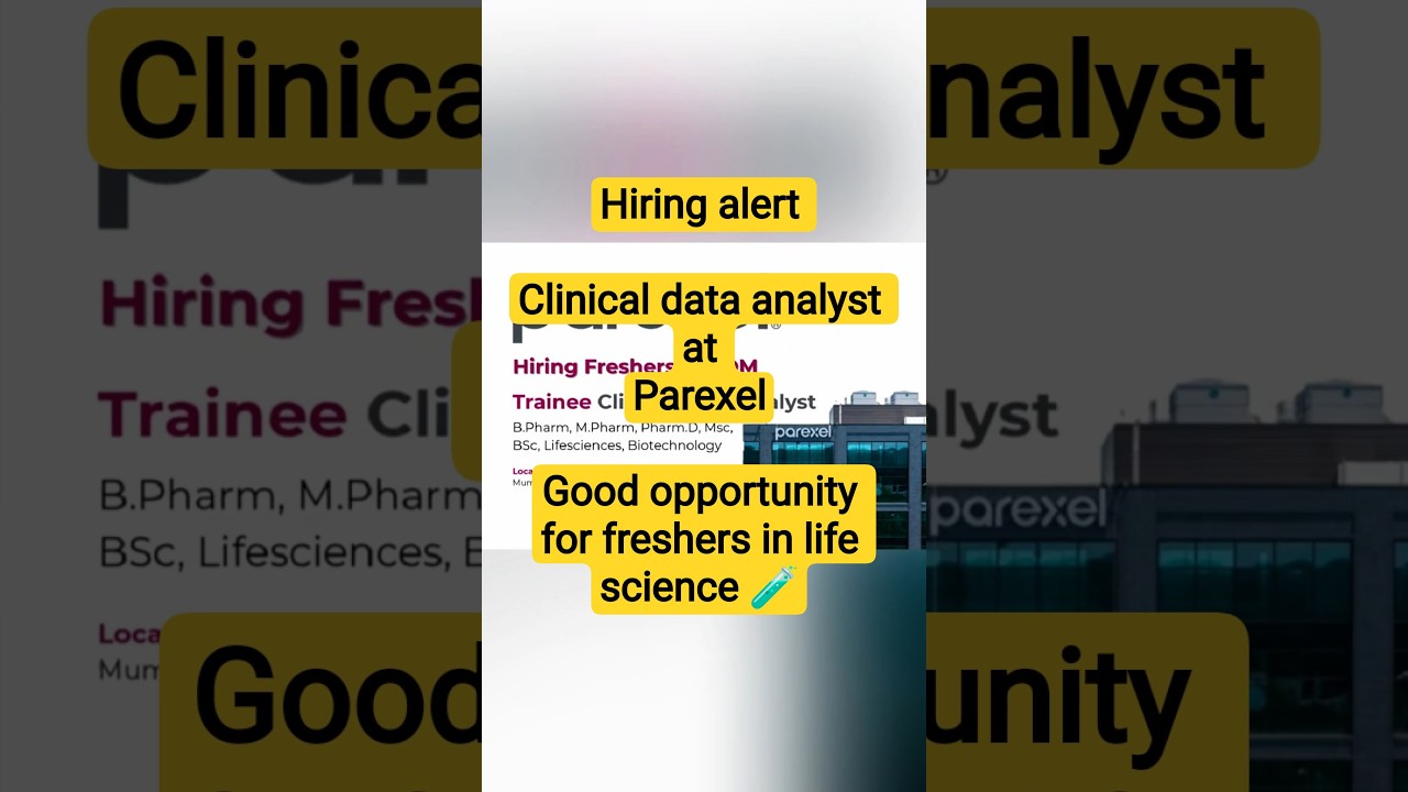 💼 Parexel Hiring Freshers | Clinical Data Management 🔥❤️🎯 Role: Trainee Clinical Data Analyst🎓 #job