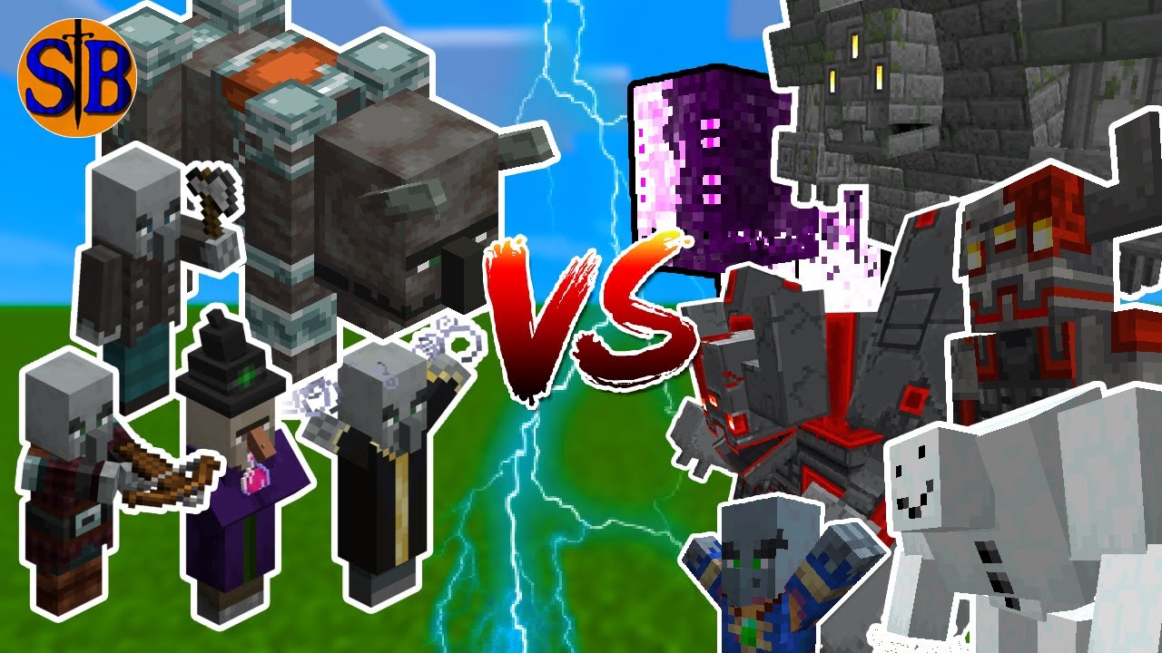 Raid Gang vs Crimson Steve more Mobs | Minecraft Mob Battle