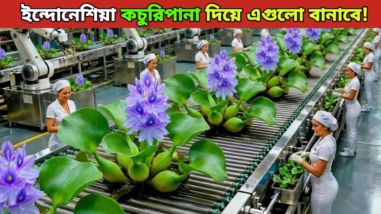 কেন সব দেশ কোটি কোটি টাকা খরচ করে কচুরিপানা কিনছে? | Inside a Modern Water Hyacinth Factory