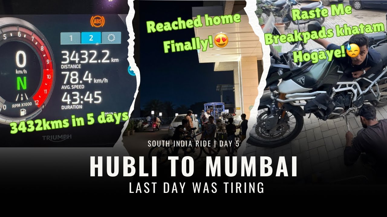 Solo Ride- Hubli to Navi Mumbai| Last Day Of Ride Was Toughest| South India Ride