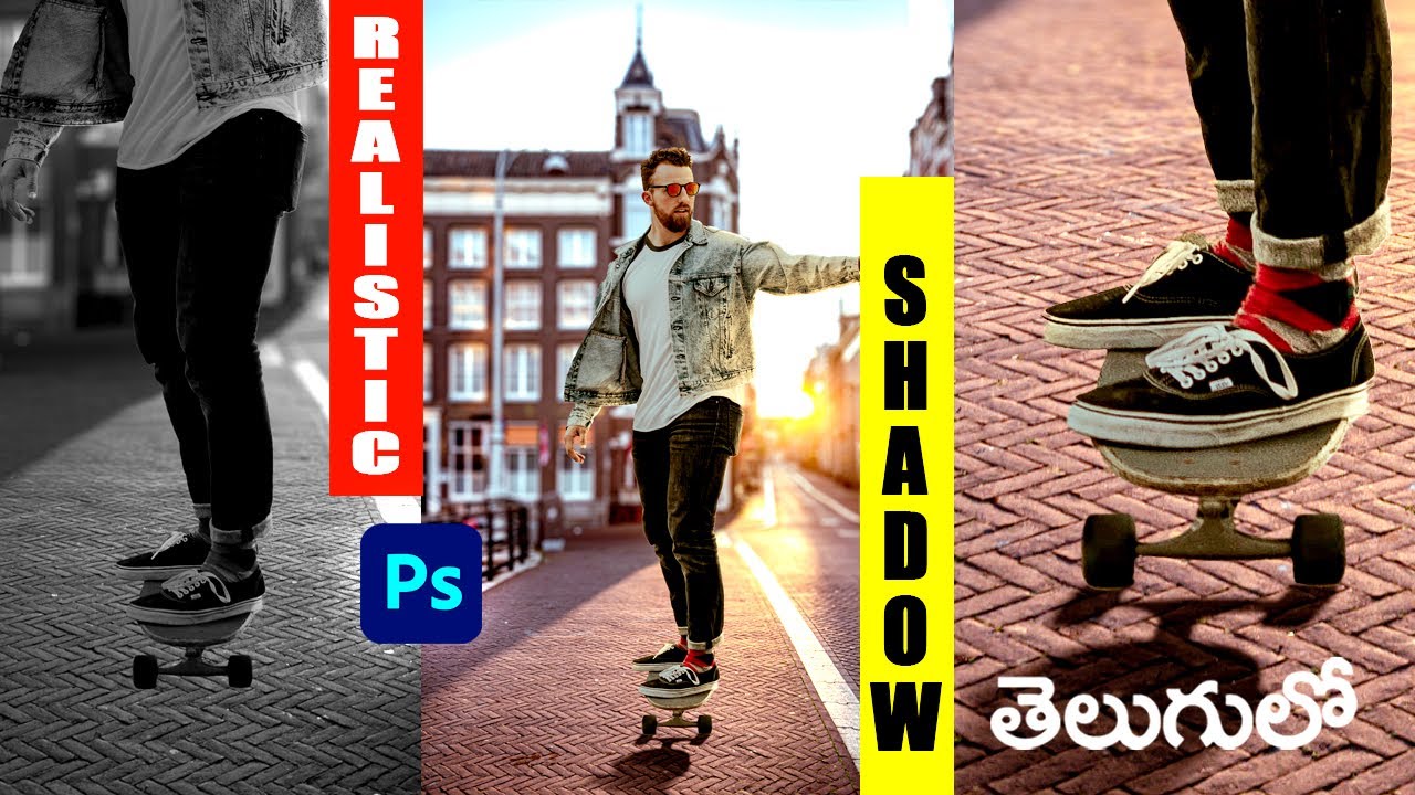 How to make realistic Shadow in Photoshop CC 2022 | Photoshop CC in Telugu | Photoshop Tutorials
