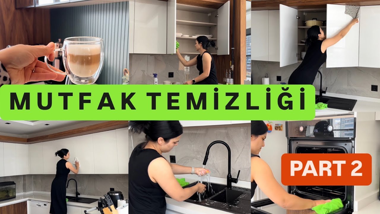 MUTFAK TEMİZLİĞİ PART 2 👍🏻 DOLAPLARI SİLDİM YERLEŞTİRDİM ✅ FIRIN TEMİZLİĞİ 🌸 MUTFAK TEMİZLİK VLOG 🤍