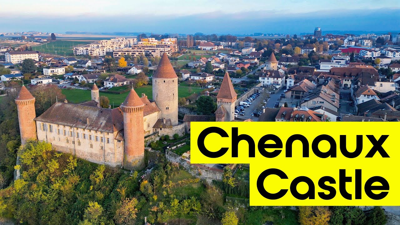 Chenaux Castle in Estavayer-le-Lac at Lake Neuchâtel from Above | Switzerland 🇨🇭 | Drone Shot