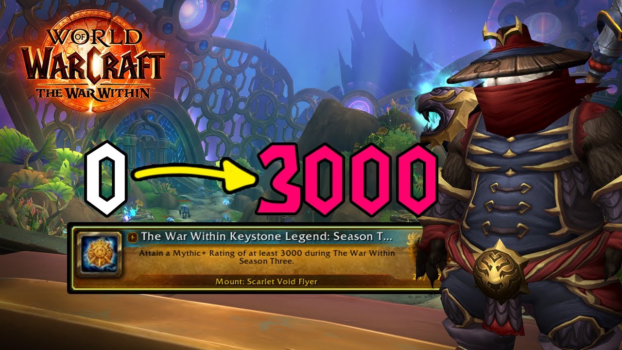 Hitting 3000 Mythic+ Rating in World of Warcraft the hard way (PUG HELL)