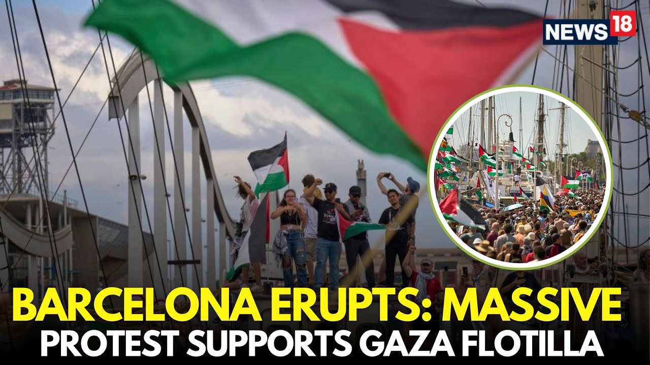 BARCELONA: Supporters Rally In Catalonia Region For Gaza Aid Flotilla Near Port | ISRAEL | N18G