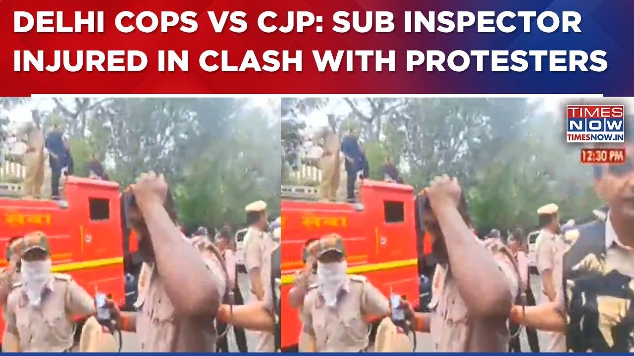 Delhi Cops Vs CJP: Sub Inspector Injured In Clash, Cop Claims 'Stone Pelting' By Protesters | WATCH
