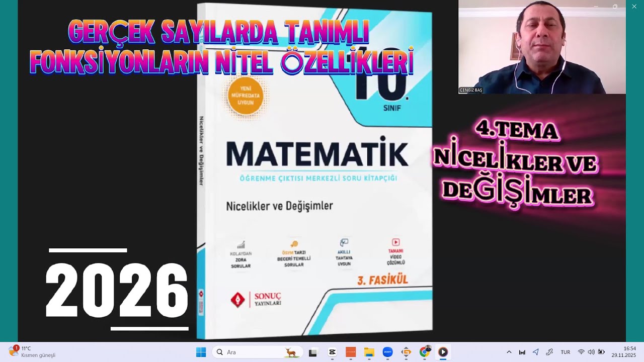 10.SINIF MATEMATİK GERÇEK SAYILARDA TANIMLI FONKSİYONLARIN NİTEL ÖZELLİKLERİ  SONUÇ YAYINLARI