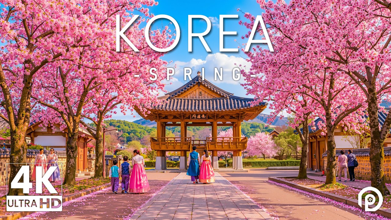 Korea in Spring 4K 🇰🇷 Cherry Blossoms Season, Palaces & Stunning Nature Landscapes