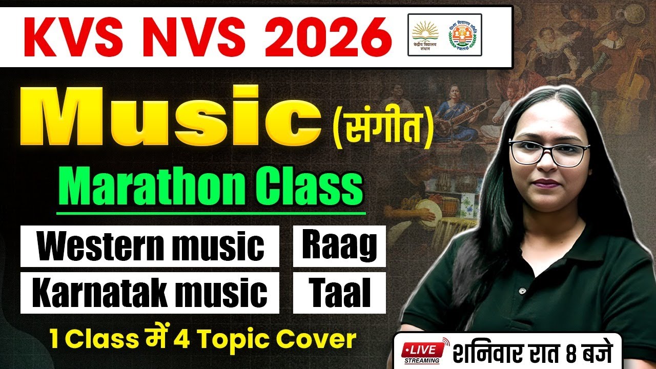 KVS NVS Music Marathon Class | Music for KVS PRT 2025 | Music Marathon for NVS by Shivani Mam