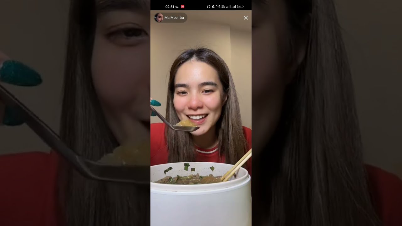 มีนตราอินทิรา กินก๋วยเตี๋ยวไลฟ์ tiktok ms.meentra [30.06.2023]