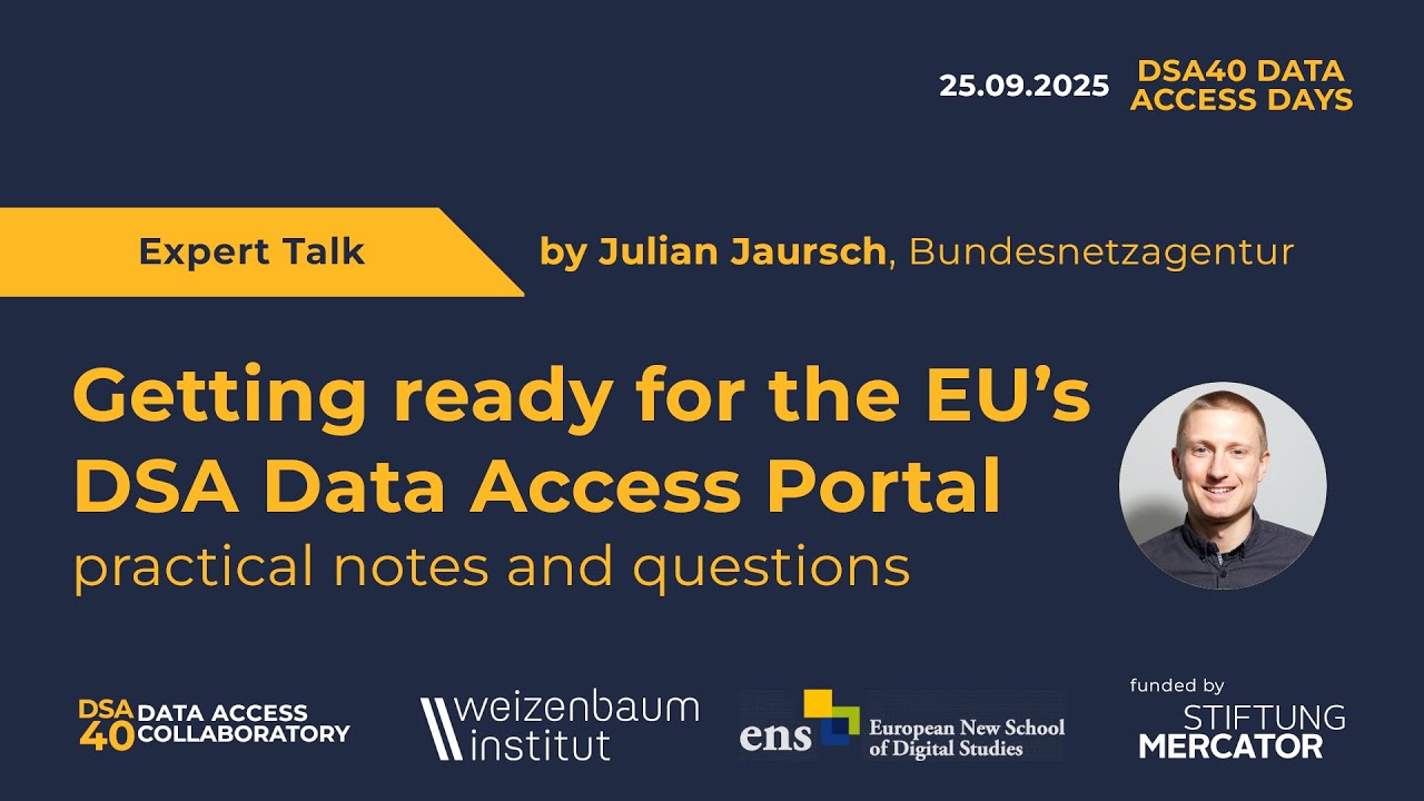 Getting ready for the EU’s DSA Data Access Portal – practical notes and questions | Julian Jaursch