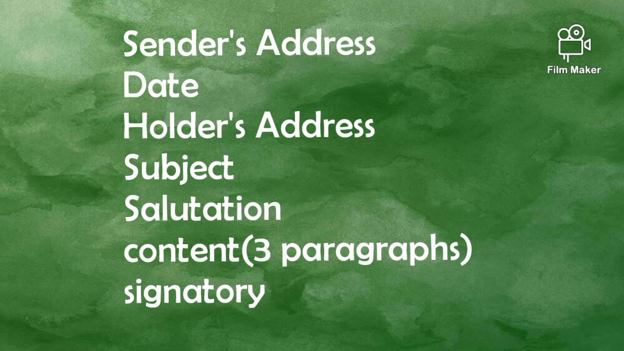 Letter of ordering things