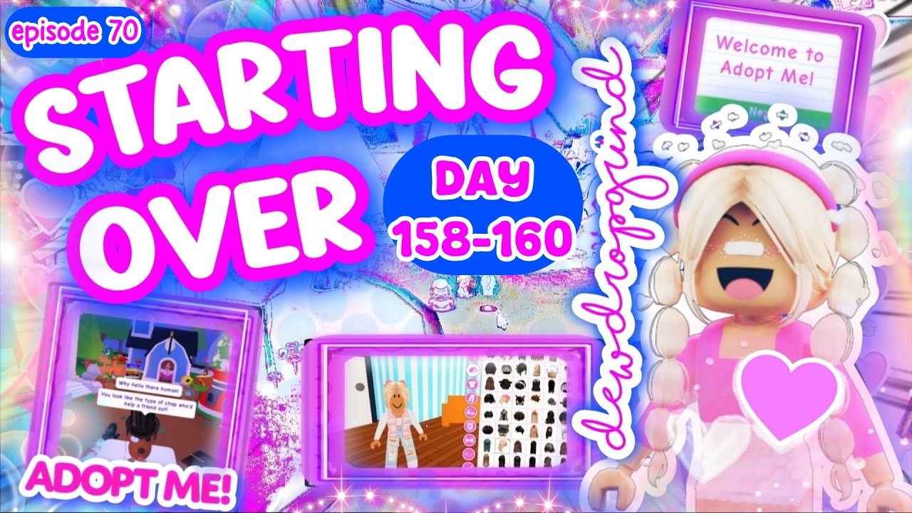 💙 Starting Over 💙 in Adopt Me! DAY 158-160 NEW ACCOUNT! Poor to RICH Challenge! #adoptme