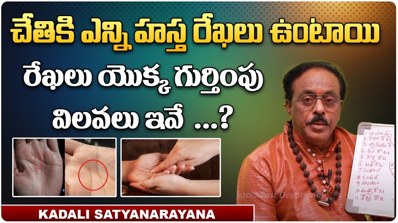 చేతికి ఎన్ని హస్త రేఖలు ఉంటాయి | Hasta Samudrikam in Telugu | kadali Satyanarayana | SocialPost
