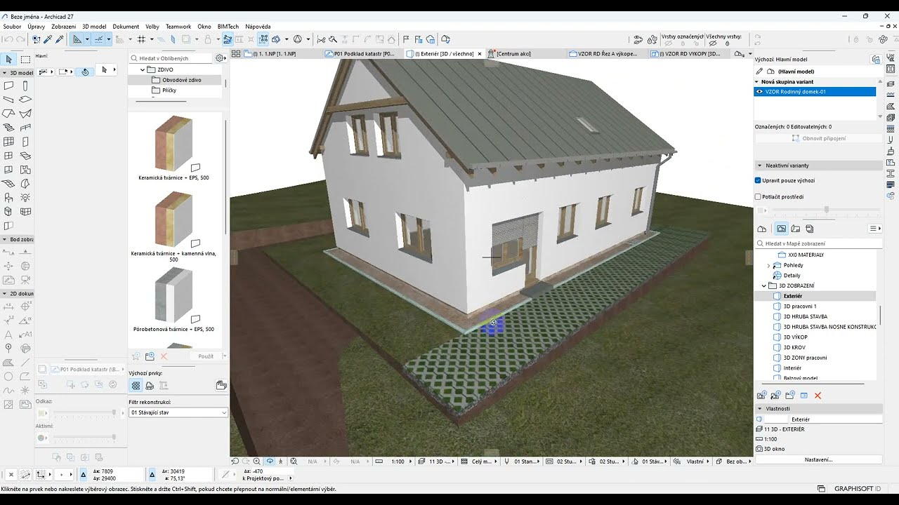 ArchiCAD 27 - šablona- 1. lekce