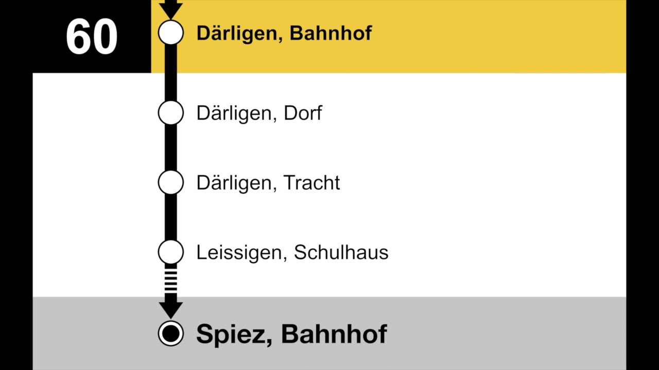 PostAuto Ansagen • 60 Interlaken Ost – Därligen – Leissigen – Faulensee – Spiez