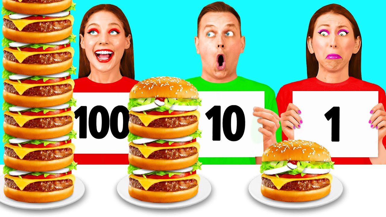 Tantangan 100 Lapis Makanan | Memasak yang Menakjubkan Hacks BaRaFun Gold Challenge