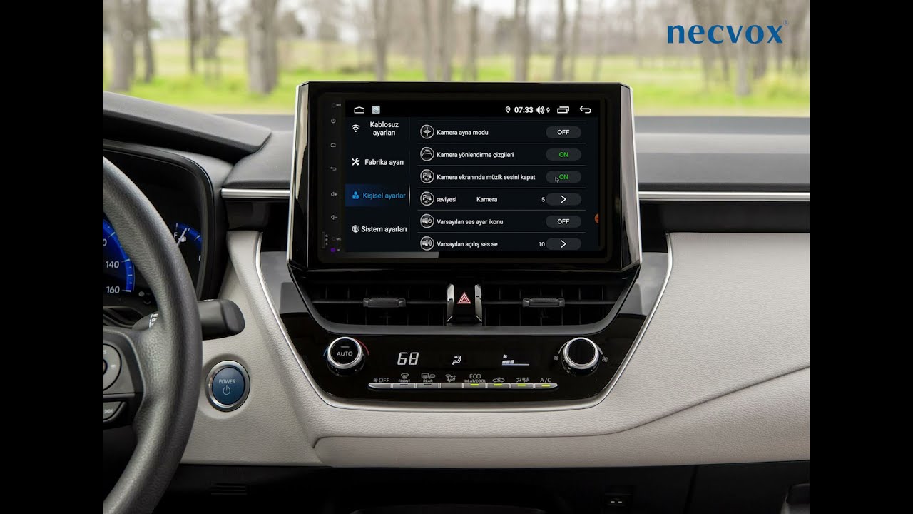 Toyota Corolla Necvox Multimedya Cihazı kamera ekranında m&uuml;zik &ccedil;alar se&ccedil;im ayarı
