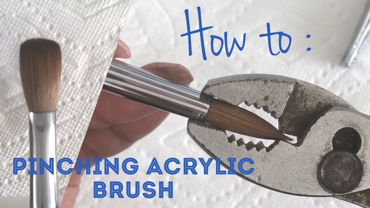 How to Pinch/Break In a New Acrylic Brush|Tutorial