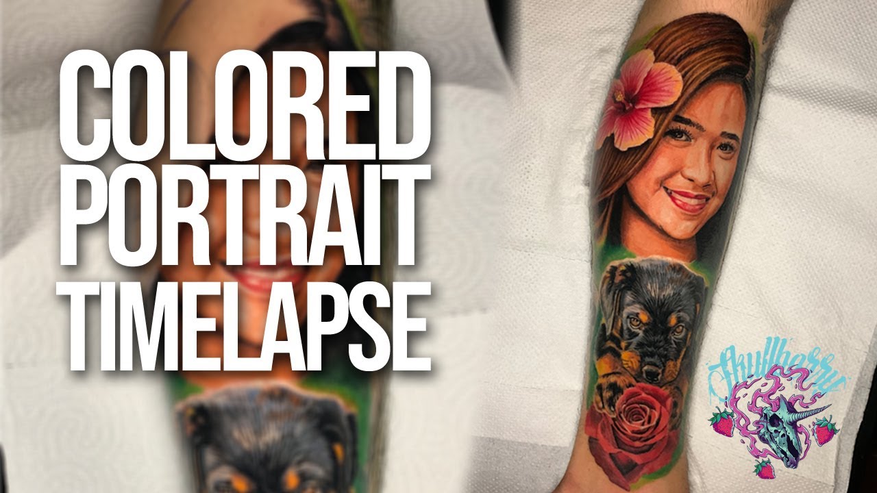 Colored Portrait Tattoo Timelapse | SKULLBERRY TATTOO