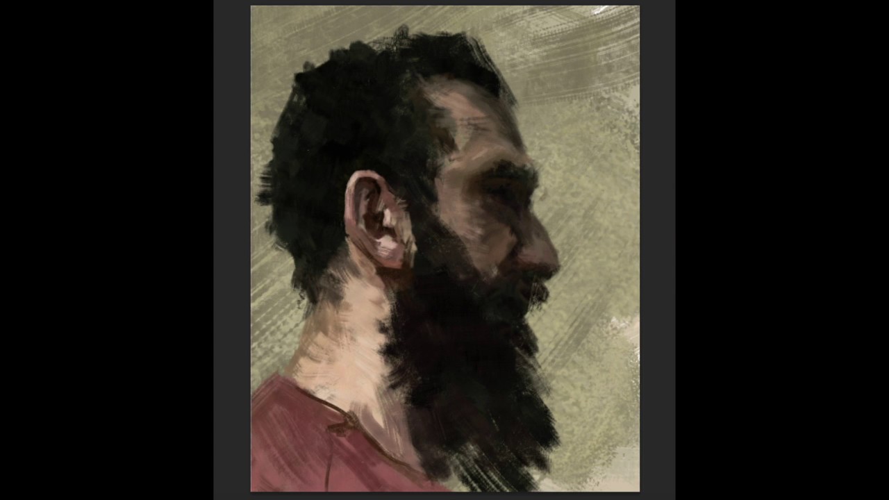 Digital portrait painting in Photoshop: time lapse