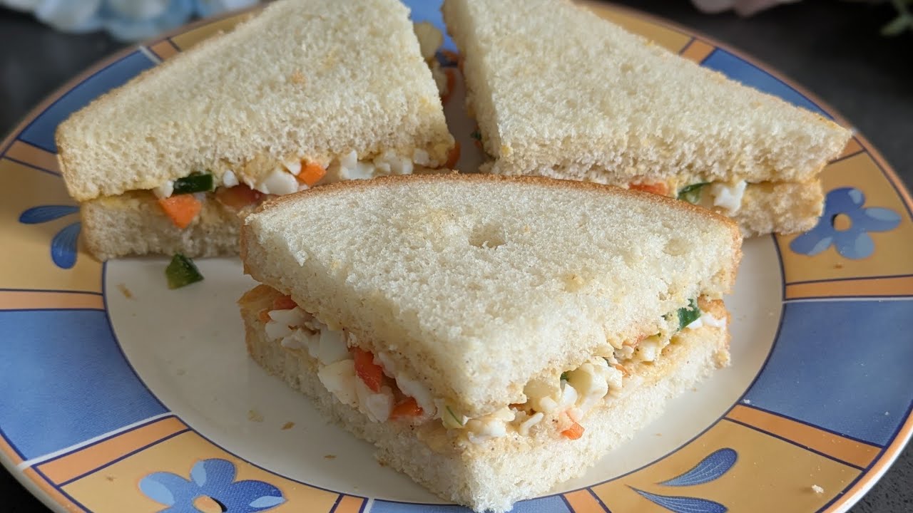 Classic Egg & Veggie Mayo Sandwich | Golden Yolk Mayo Sandwich |
