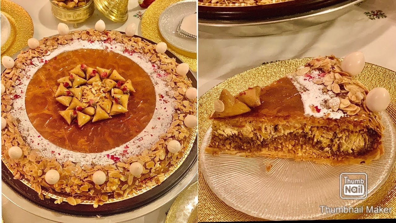 بسطيلة الدجاج واللوز على اصولها 👌مزينة بريوات بالبرتقال معسل
