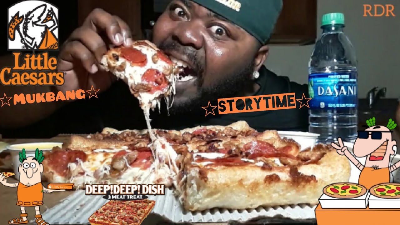 ☆Little Caesar's Mukbang☆SHE WHOOPED ME(STORYTIME)
