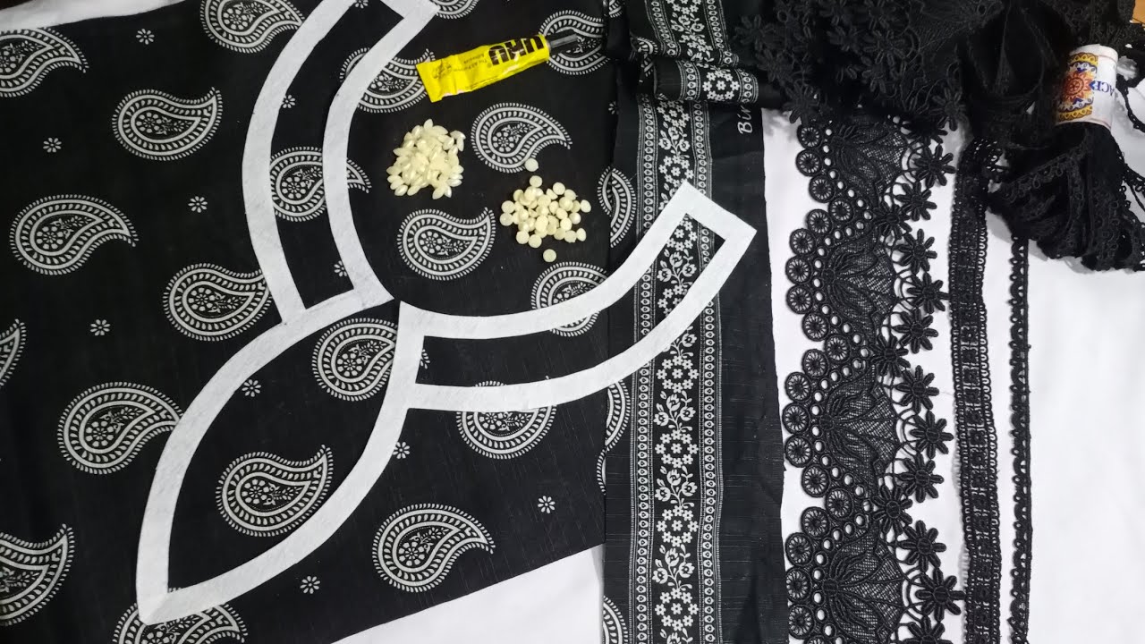Beautiful and easy lace neck design cutting & stitching/pakistani neck design/latest neck design