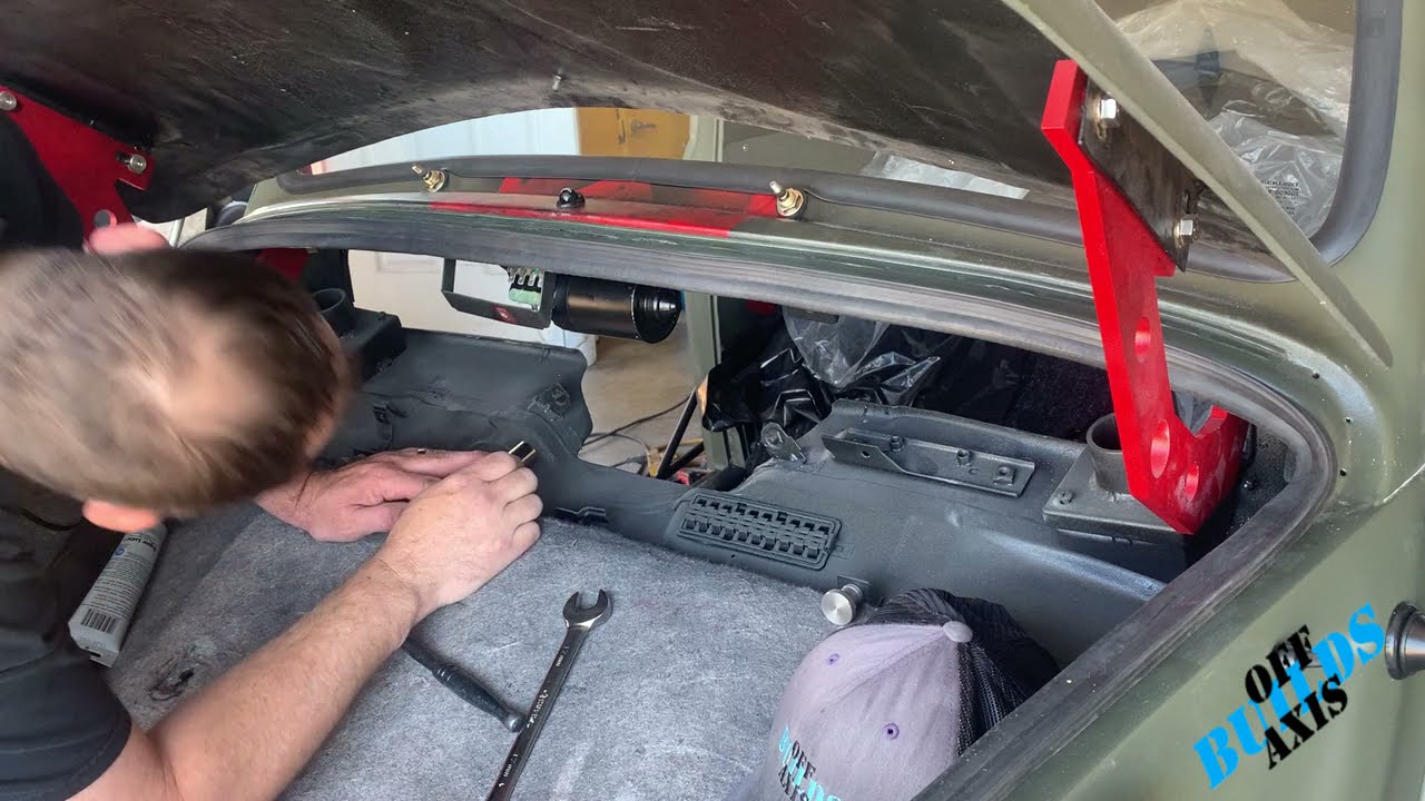 VW windshield wiper motor and arms install on a VW bug