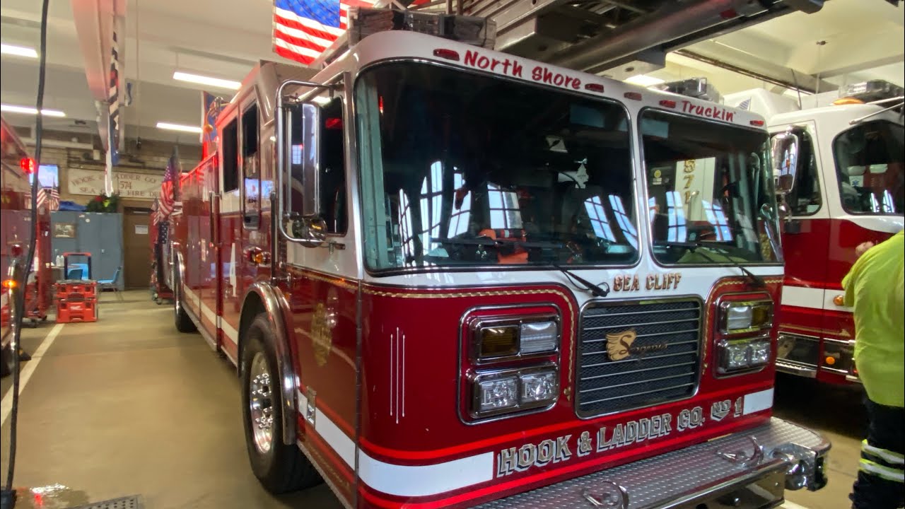 Powercall DX-5 Siren Demo + Screaming Eagle Siren and Airhorn - Sea Cliff Vol. Fire Dept. Truck 574