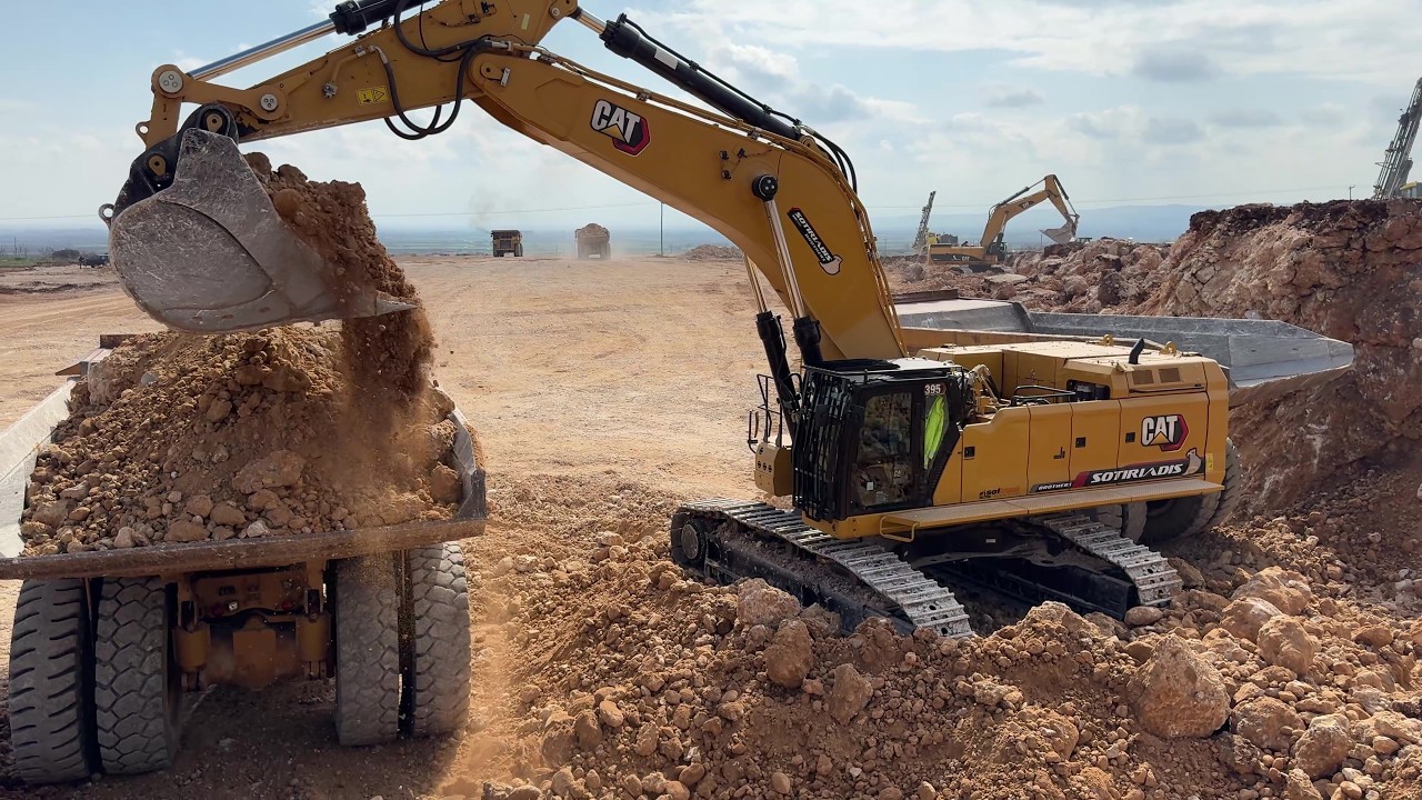 Construction In Full Swing: CAT 395, 777 Dumpers, Wagon Drills & Crushers - Sotiriadis/Labrianidis