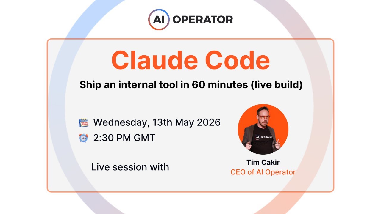 Claude Code for Founders: ship an internal tool in 60 minutes (live build)