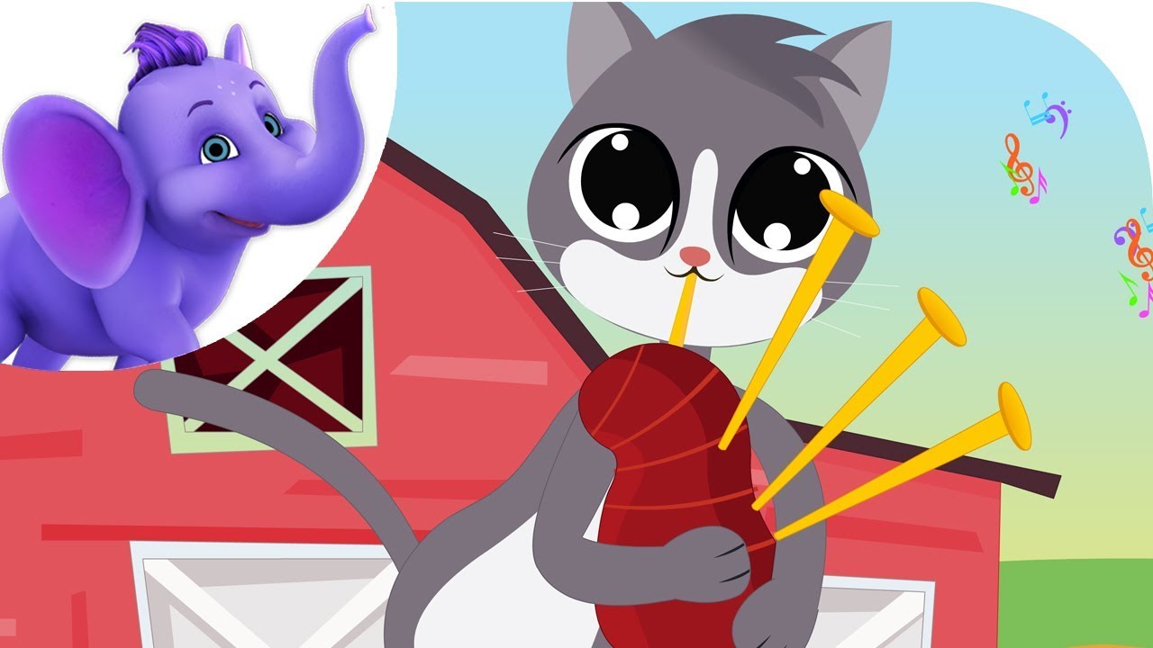 A Cat Came Fiddling - Nursery Rhyme with Karaoke