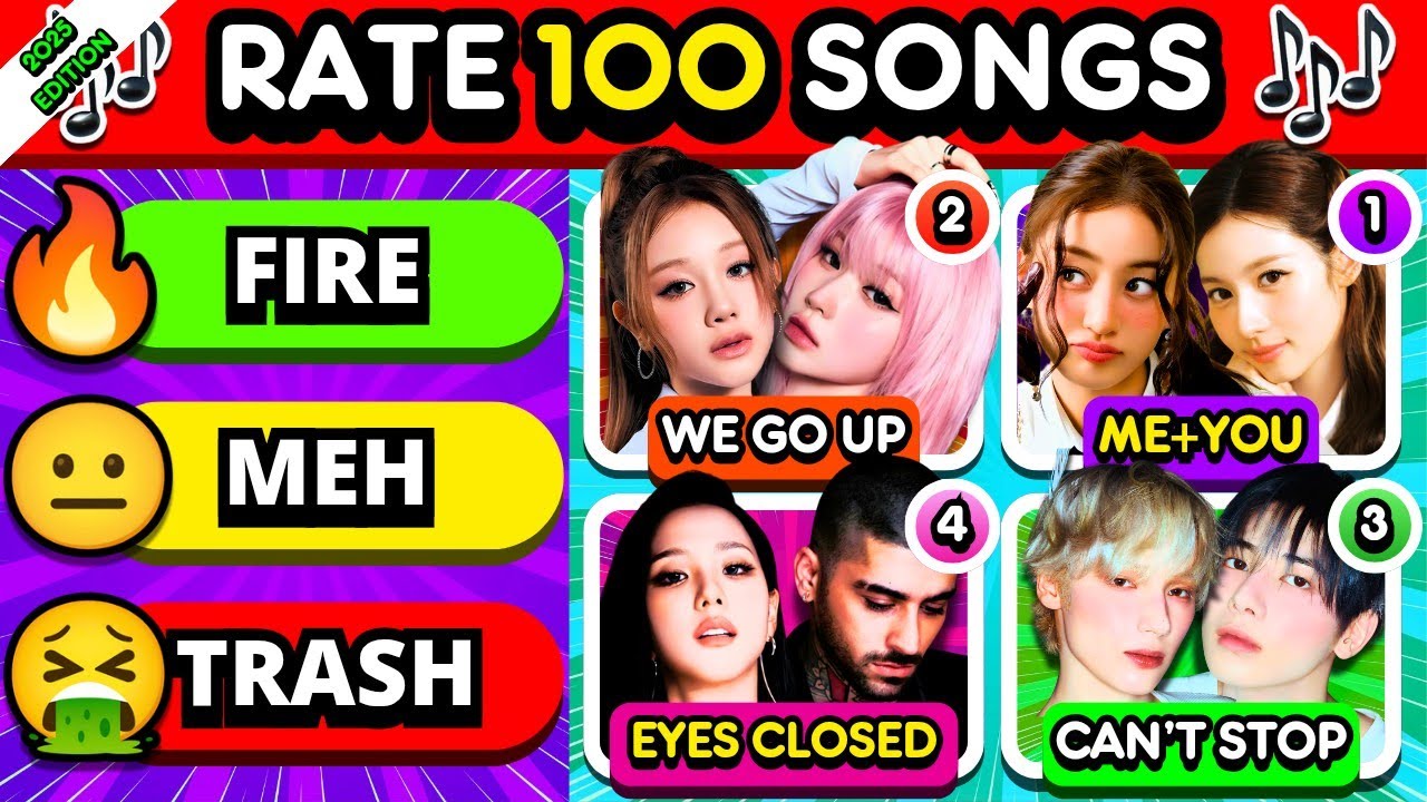 ⭐ Rate 100 KPOP SONGS [2025 Edition] 🎶 | KPOP QUIZ 💖