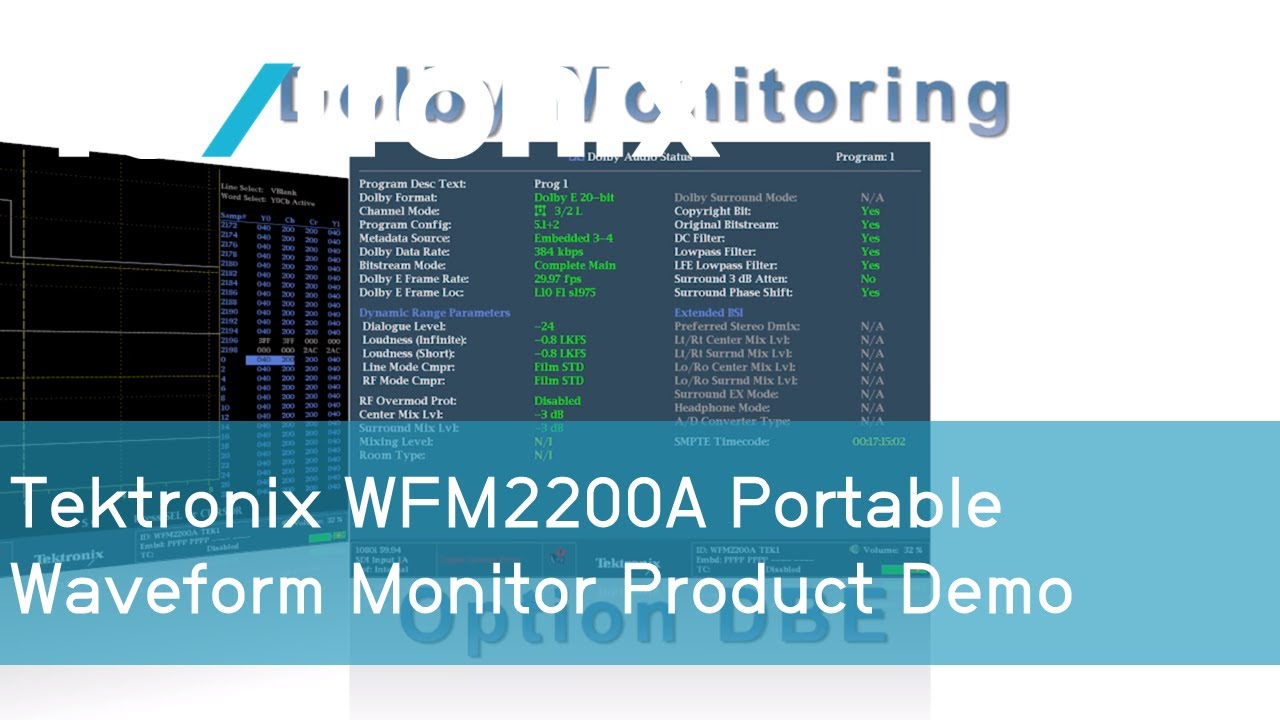 Tektronix WFM2200A Portable Waveform Monitor Product Demo