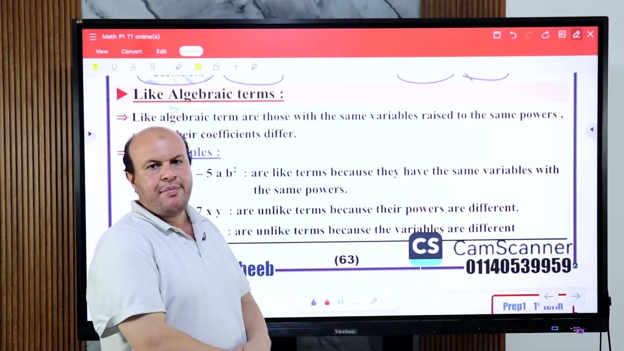 First prep first term  unit two lesson one mathematical expression