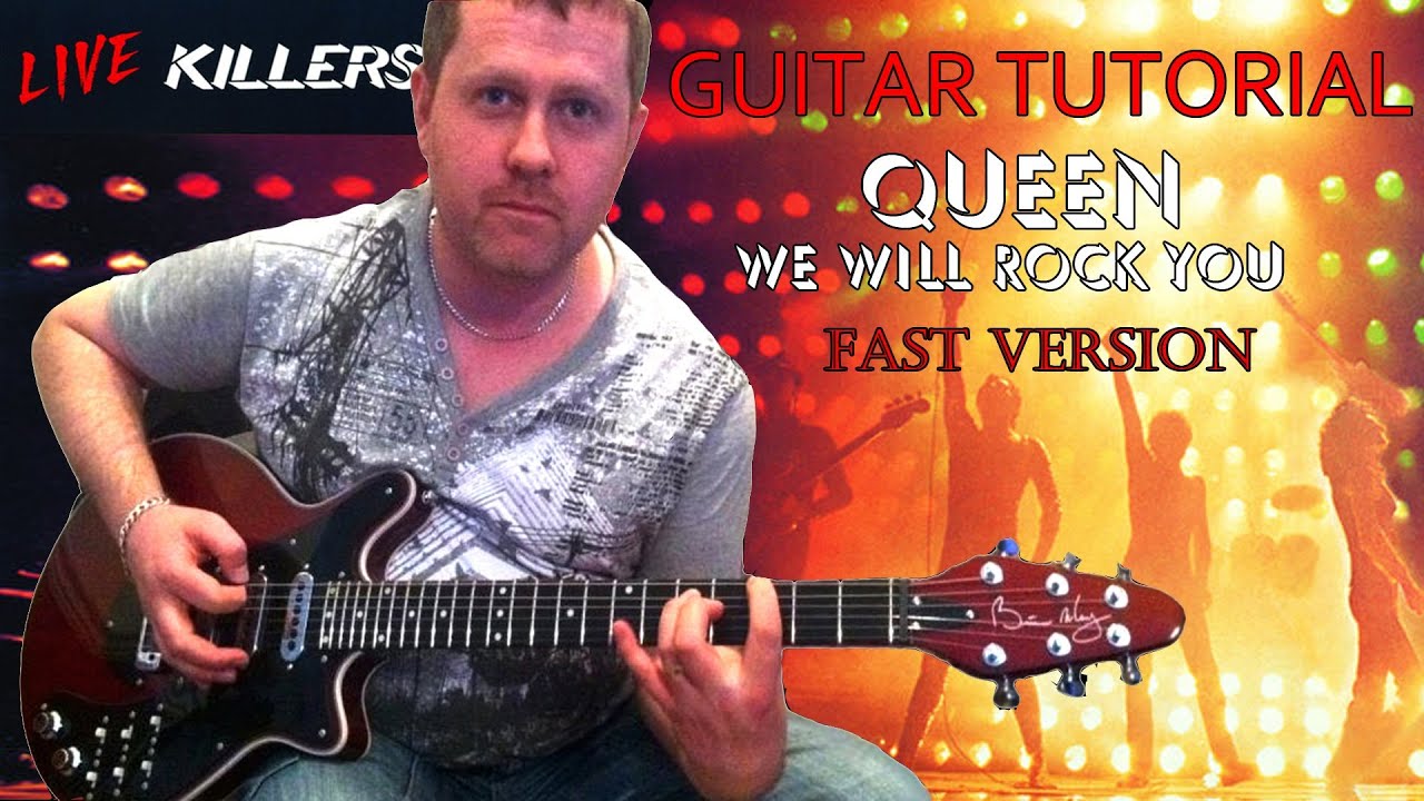 We Will Rock You (fast version) - Queen - Guitar Lesson